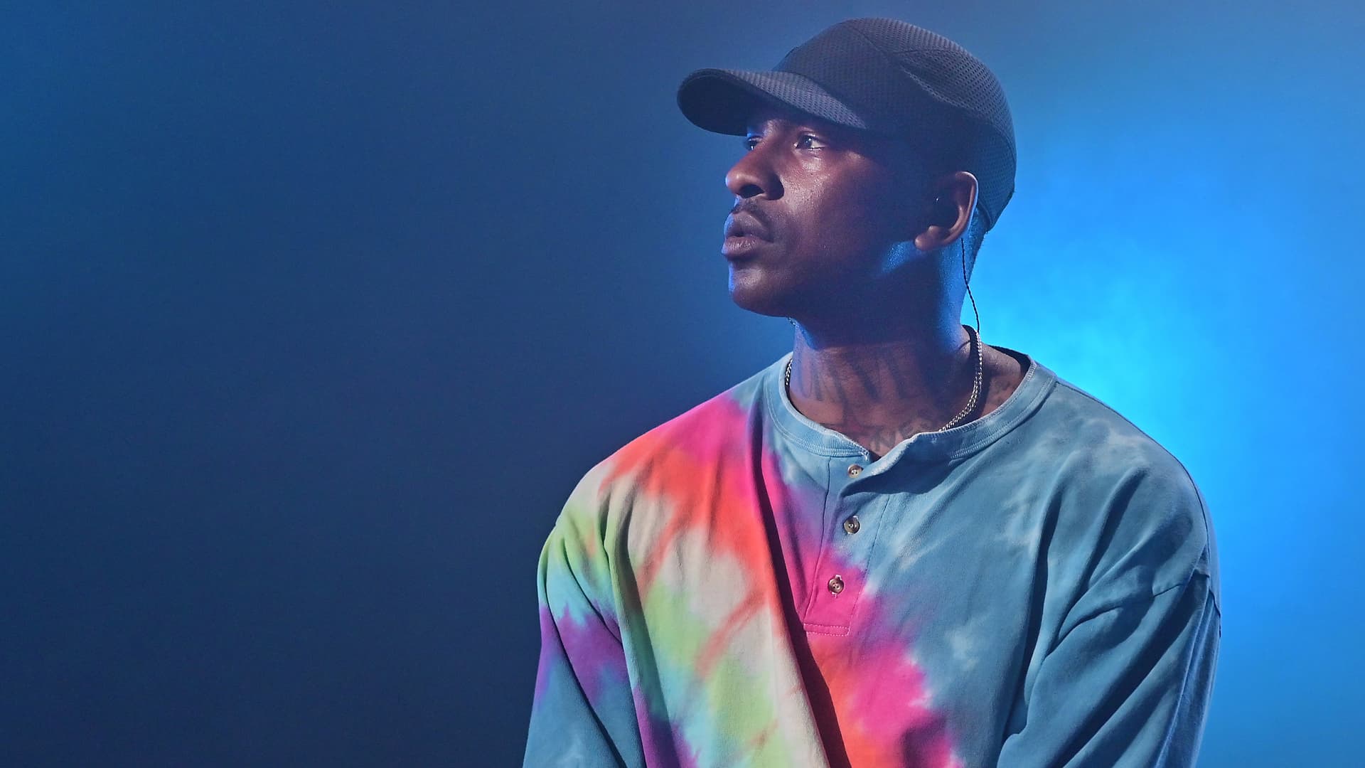 Skepta looking pensive 