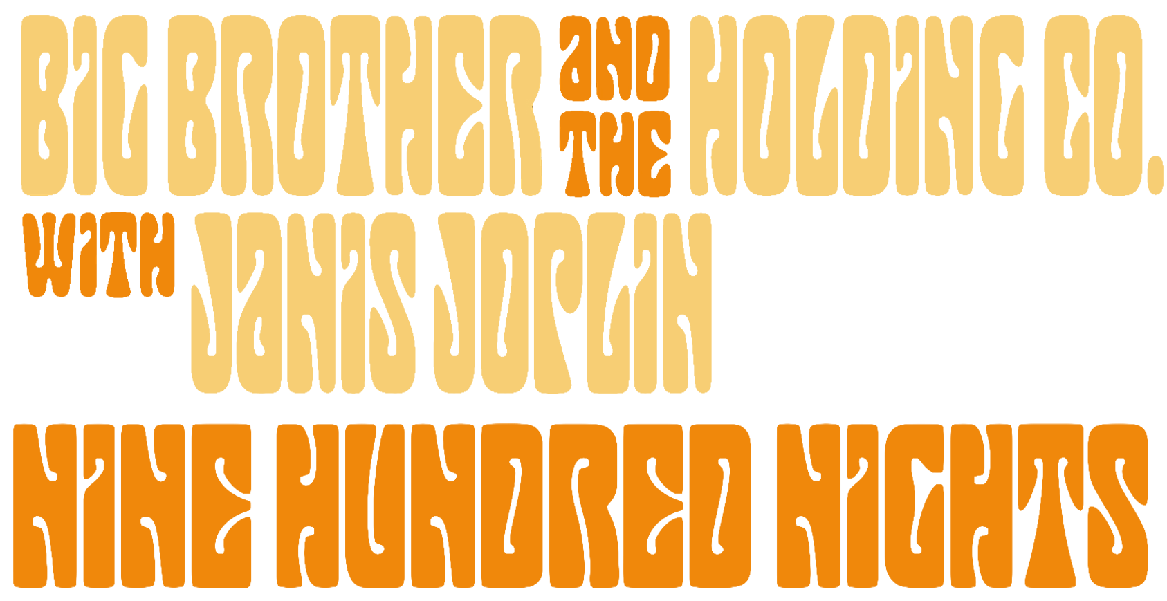 Orange and yellow stylized text reads "NINE HUNDRED NIGHTS" with a vintage, psychedelic font and a sunburst design in the background.