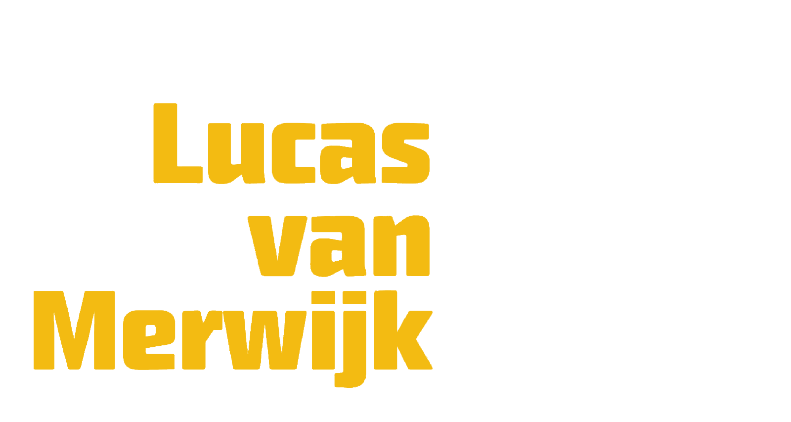 Text graphic with the words: "& his Cubop City Big Band" in white, and "Lucas van Merwijk" in bold yellow on a light gray background.